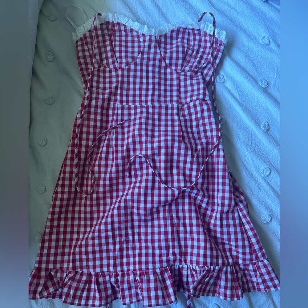 Red checkered dress